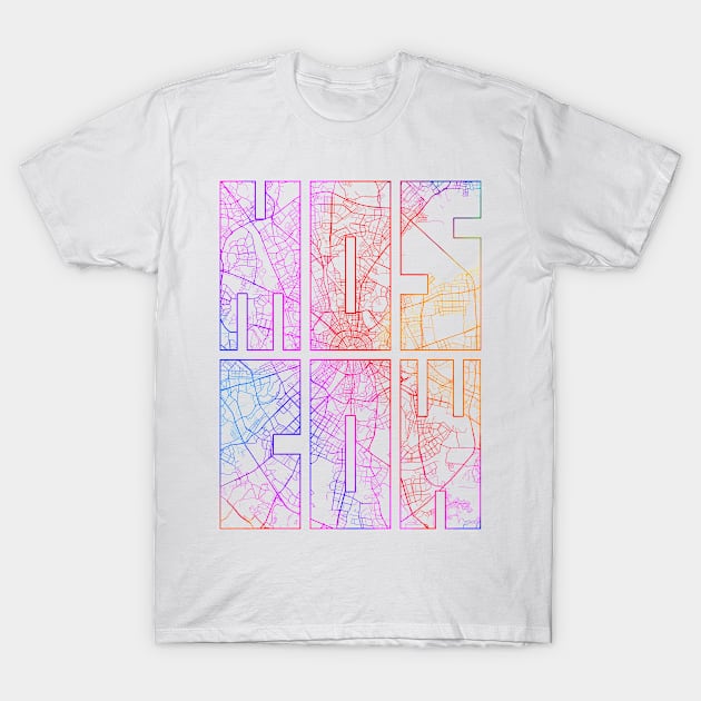 Moscow, Russia City Map Typography - Colorful T-Shirt by deMAP Studio